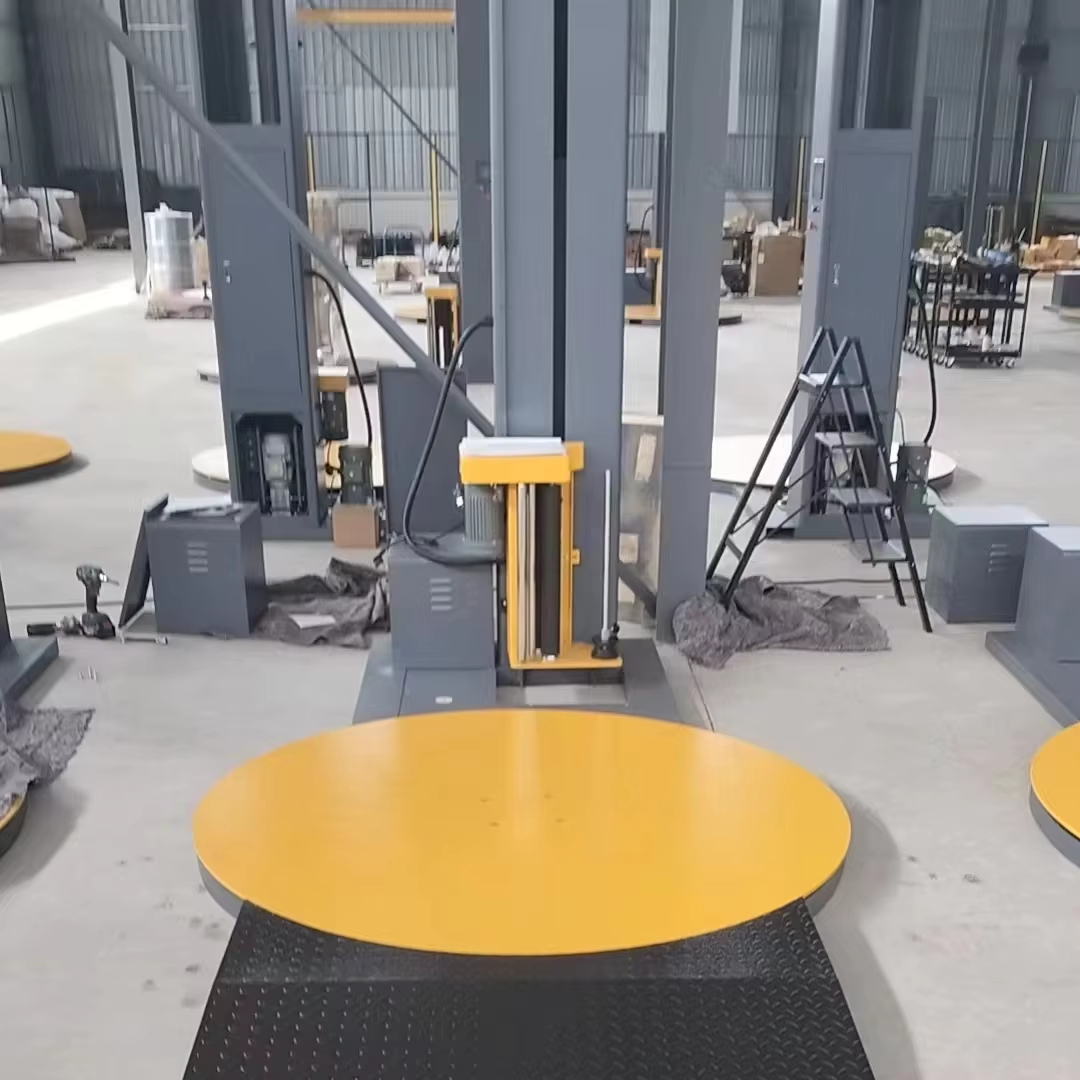 Packaging Wood Robot Pallet Base Turntable Wrapper Stretch Shrink ...