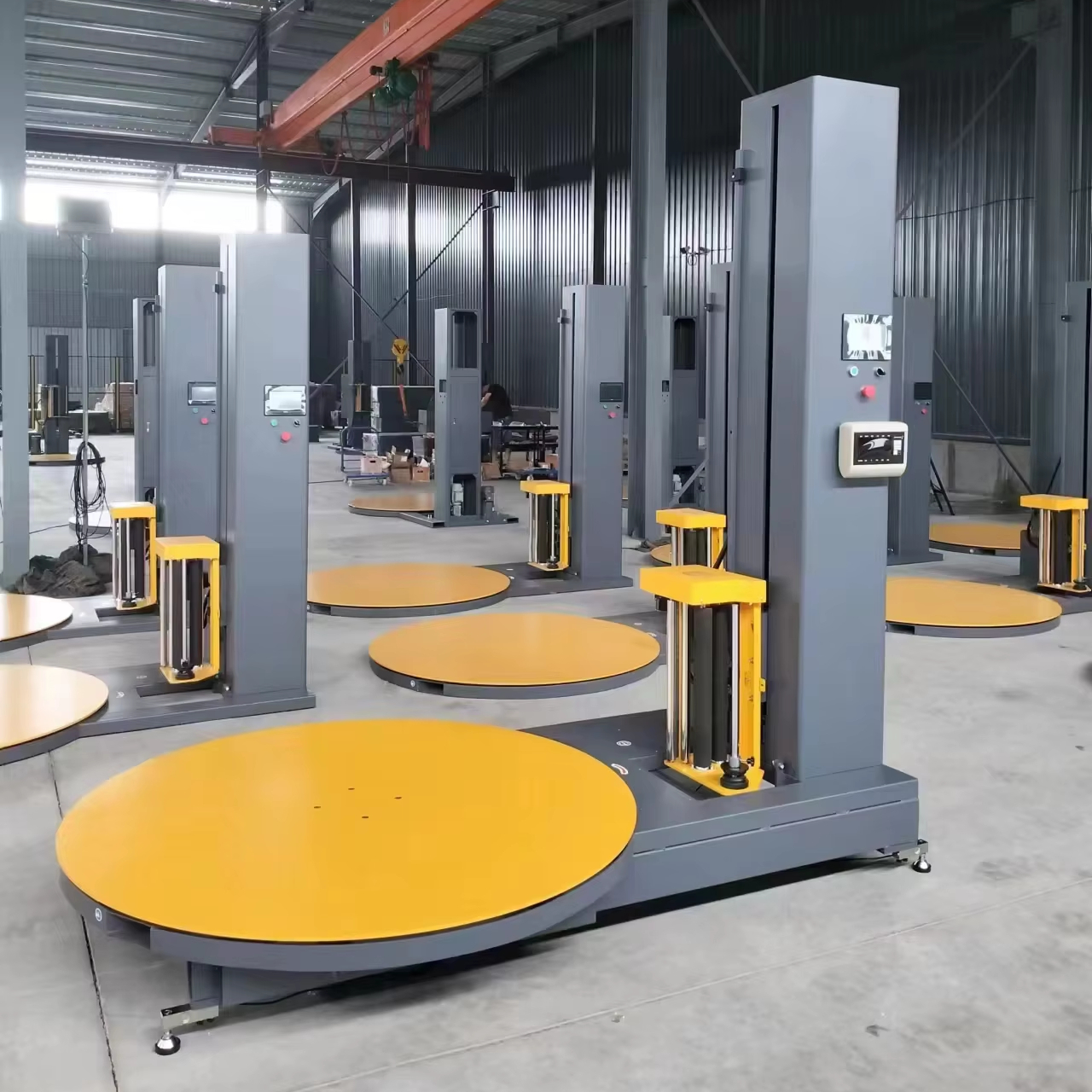 Pallet Packing Machine With Roop Pre-Stretch Storage Pallet Packaging Machine Food Grade Carton Cabinet ...